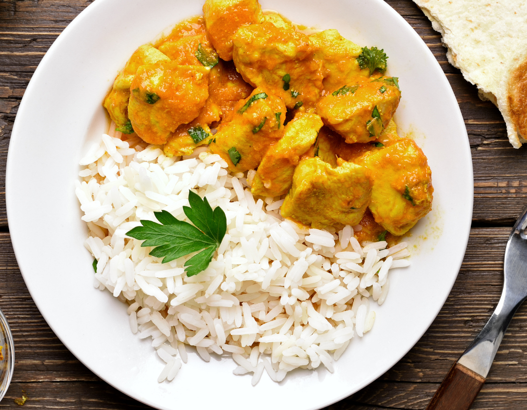 Blanquette de poulet accompagné de riz basmati