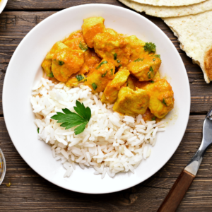 Blanquette de poulet accompagné de riz basmati