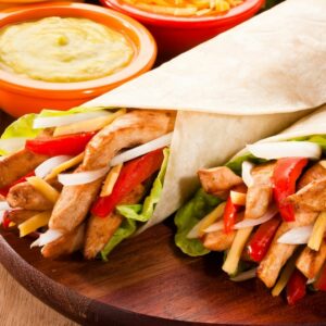 Fajitas porc éffiloché facon carnitas salade