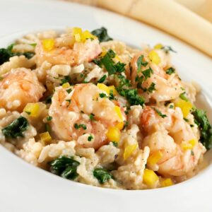 Risotto asperges crevettes