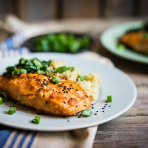 Pavé de saumon et purée de cresson au citron vert