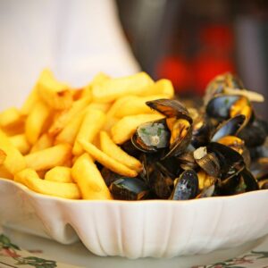 Moules marinières frites