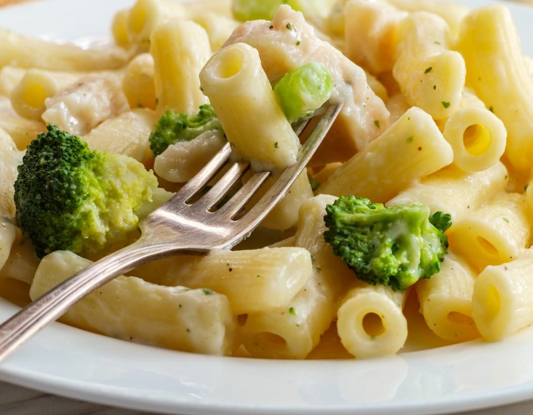 Rigatoni aux trois fromages et brocoli