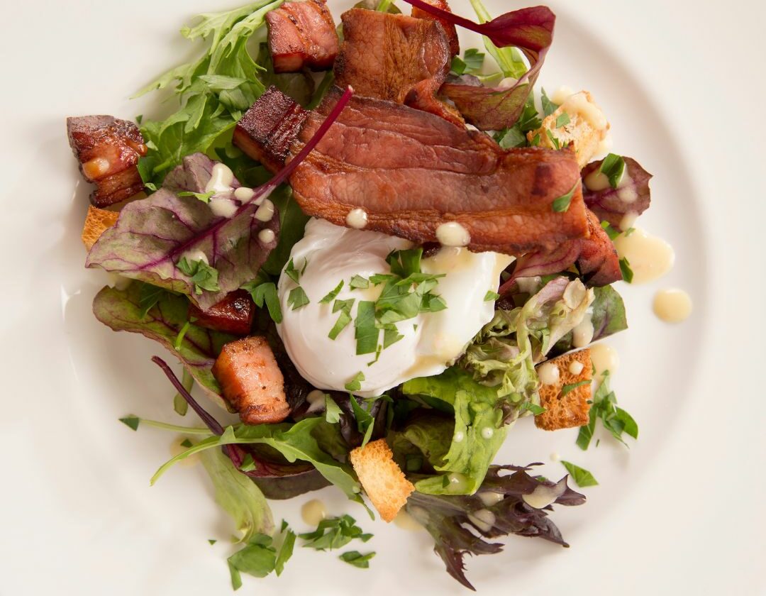 Salade lyonnaise lard & croutons