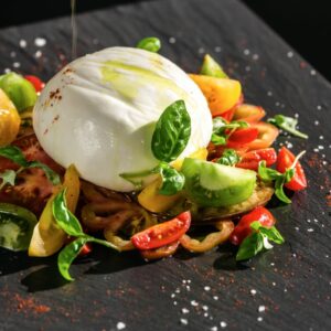 salade de penne burrata tomate cerise